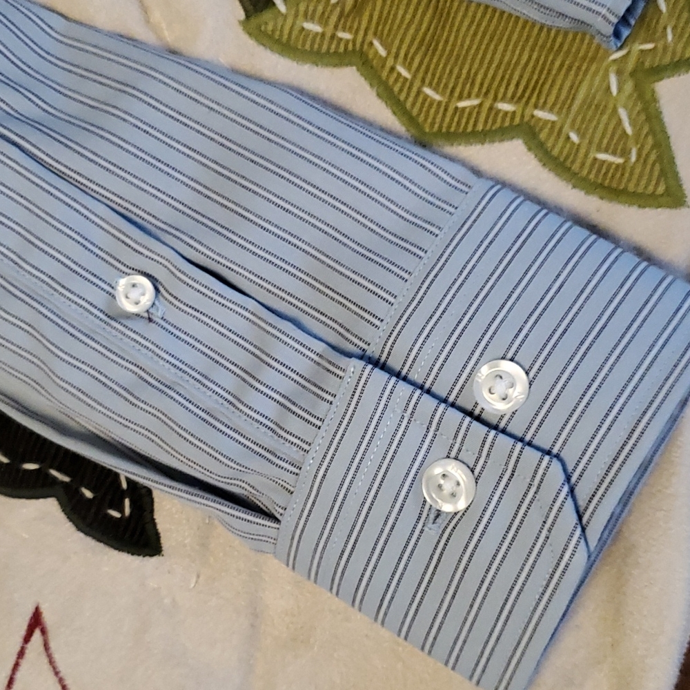 NWT! Nautica classic fit striped long sleeve dress shirt - Picture 10 of 13